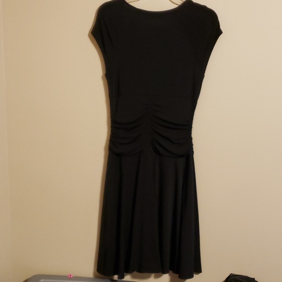 WHBM little black dress roushed flowing cap sleeve - Picture 5 of 5